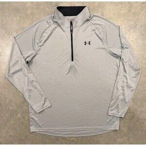 Under Armour Men’s 2XL Gray Tech Long Sleeve 1/4 Zip HeatGear Athletic Shirt